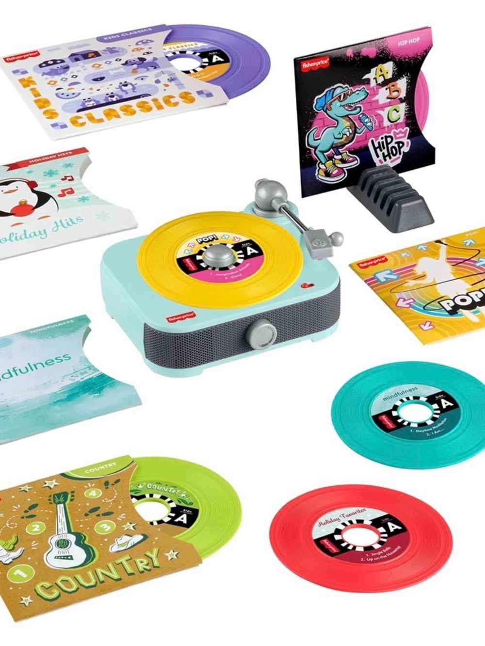 Fisher-Price Kids Retro Record Player Toy - INCLUDES RECORDS